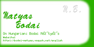 matyas bodai business card